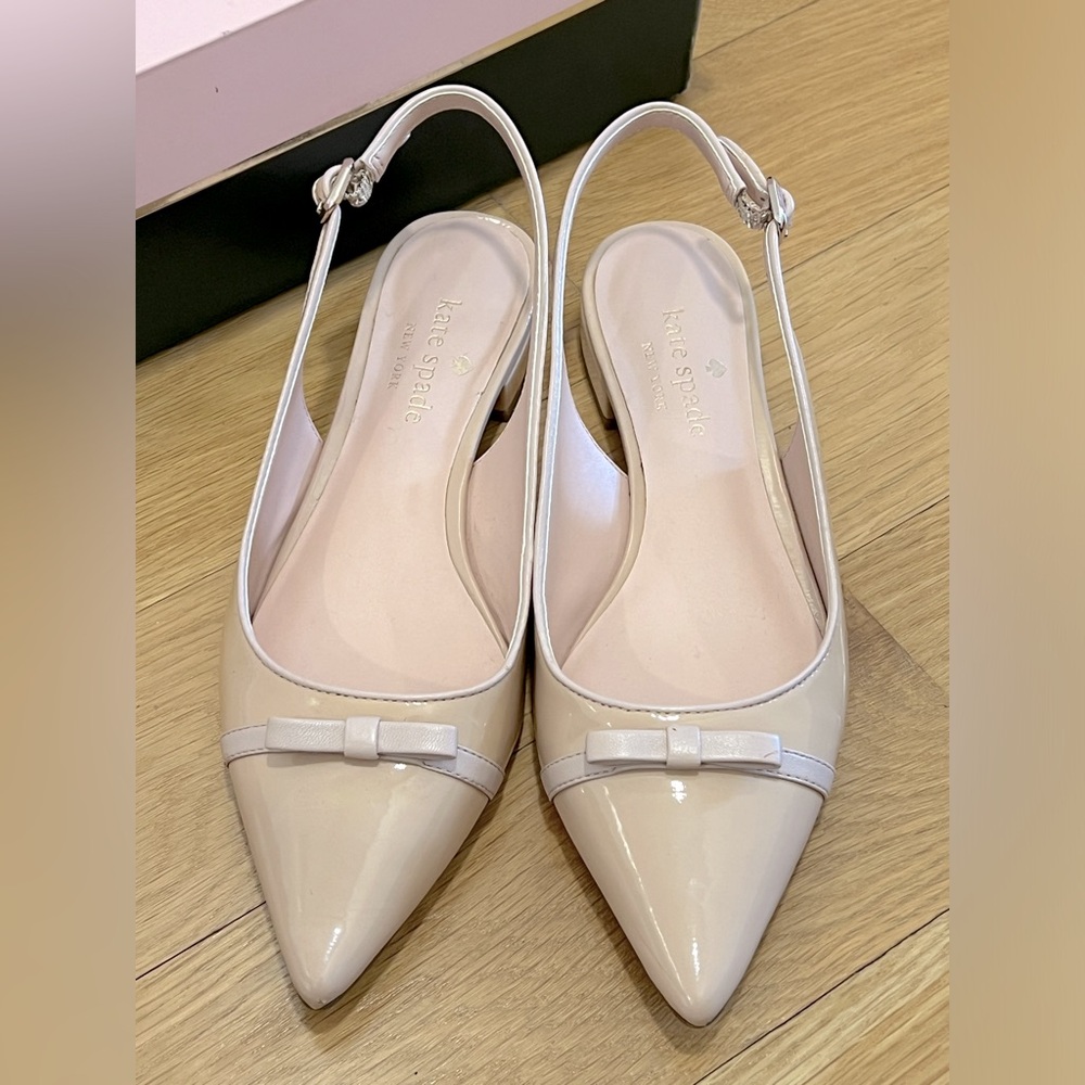 Kate Spade Antibes Pale Vellum sling-back flats